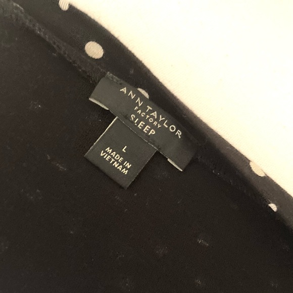 Ann Taylor Black and Cream Dot Pajama Set Size L - Picture 13 of 13